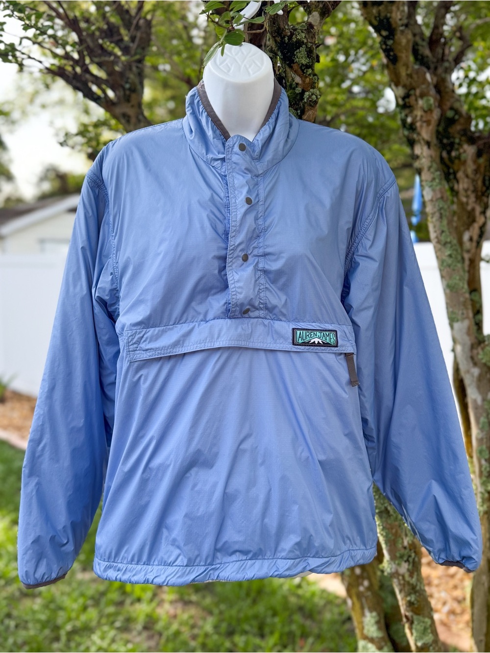 Lauren James Reversible Fleece Pullover Jacket Small Gray Quarter Zip